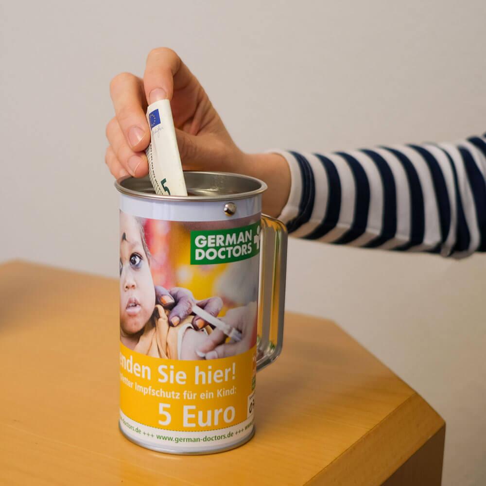 Spendendose aufstellen & sammeln