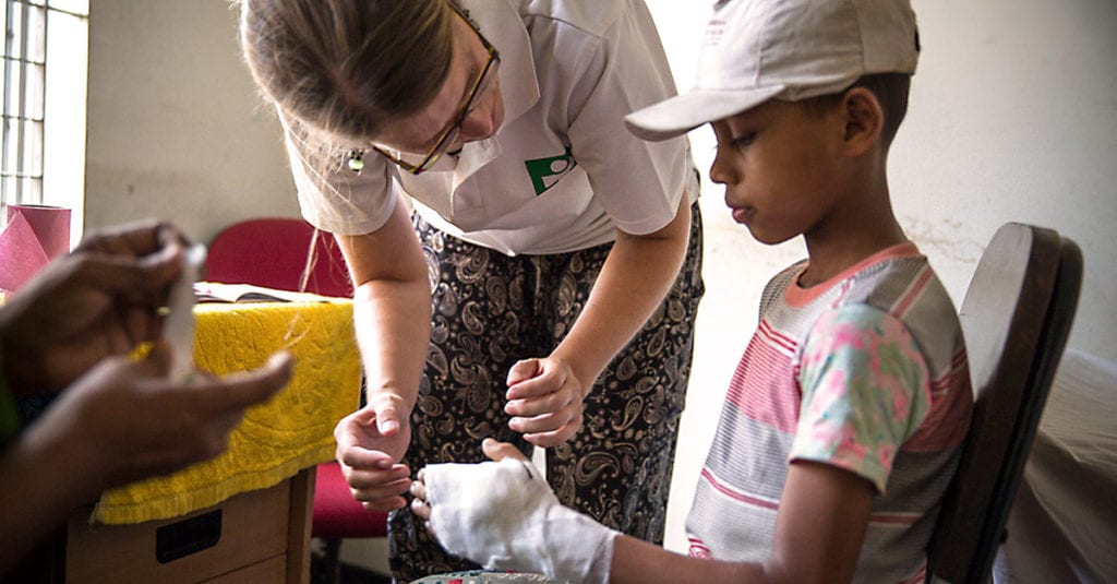 Gipsverband in Bangladesch